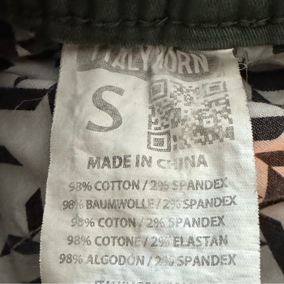 Italymorn Mens Khaki Jogger Pants Slim Fit Army Green Small - Picture 8 of 8